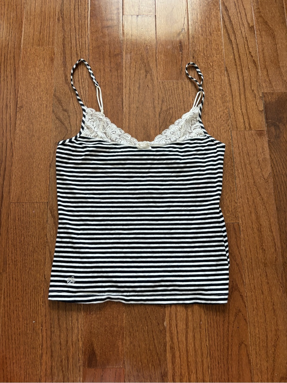 Lauren Ralph Lauren striped lace trim tank size large - Picture 2 of 5